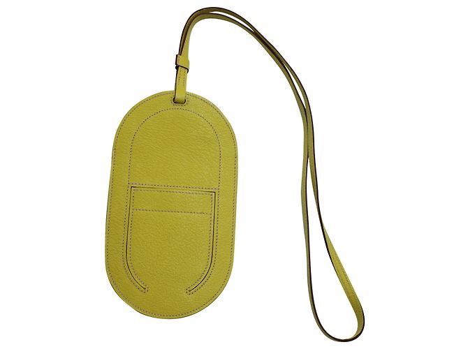 Capa para celular Hermès In-the-Loop To Go GM Verso em couro de cabra amarelo