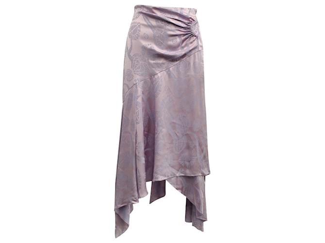 Peter Pilotto Jacquard Midi Skirt in Purple Satin Acetate Cellulose fibre  ref.571652