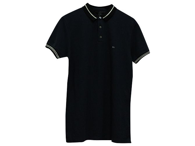 Marc by Marc Jacobs Marc Jacobs Two Tone Polo Shirt in Navy Blue Cotton