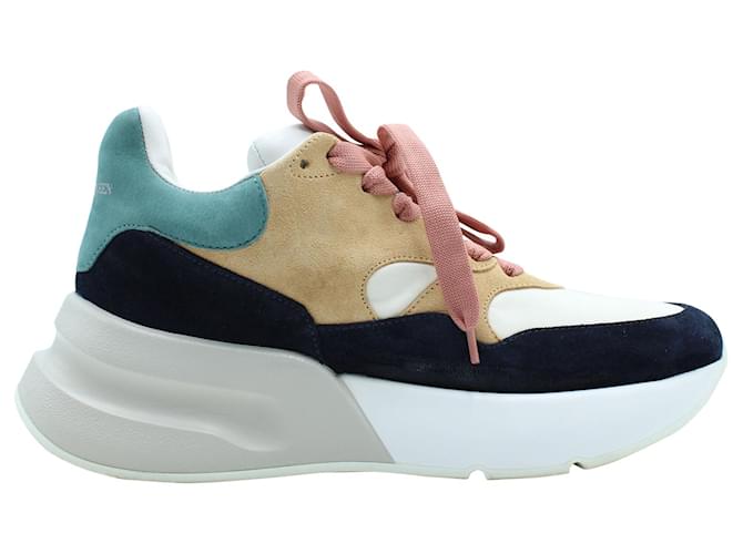 Alexander Mcqueen Multicolor Chunky Runner Sneakers in Suede and Leather Multiple colors  ref.571687
