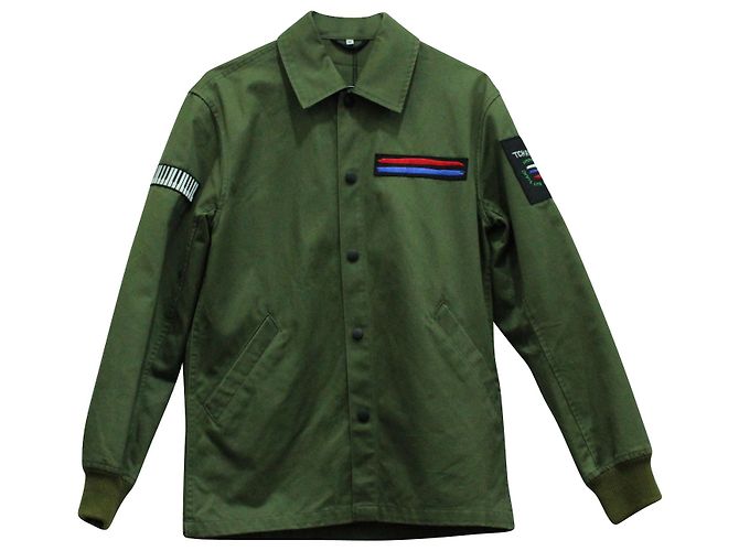 Opening Ceremony Coach-Jacke mit Symphonie-Patch zur Eröffnungszeremonie aus grüner Baumwolle Khaki