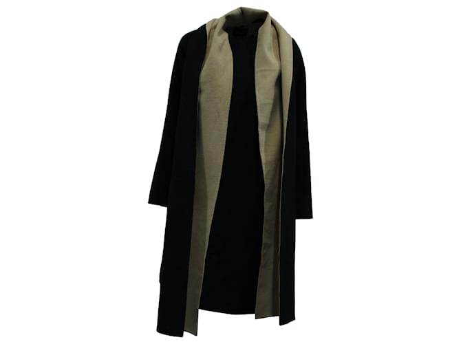 Theory Scarf Coat in Black Wool  ref.571696