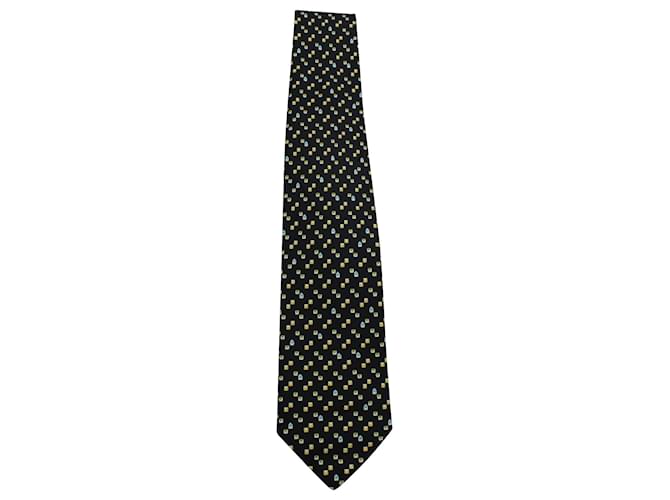 Salvatore Ferragamo Krawatte mit Inbox-Print aus schwarzer Seide  ref.571698