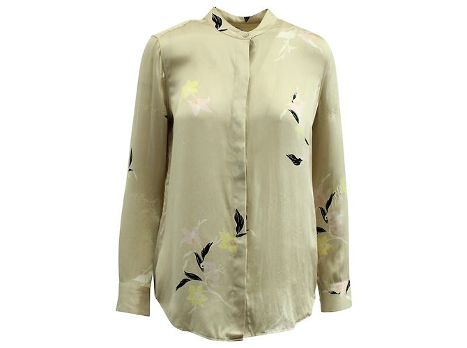 Equipment Floral Print Blouse in Beige Silk Brown