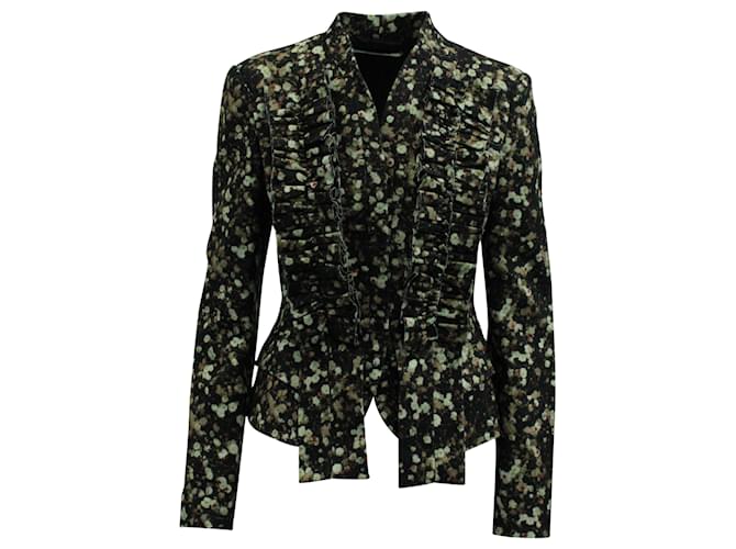 Giacca Blazer Givenchy con volant in lana a stampa floreale  ref.571716