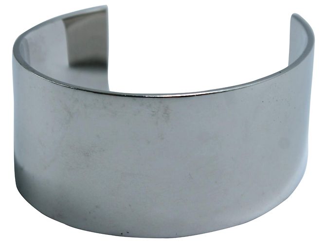 Bracciale Céline Open-Cuff in metallo argentato Argento Metallico