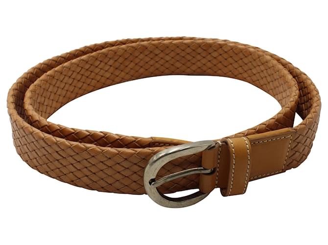 Cinturón tejido Tod's en cuero marrón claro Castaño  ref.571725