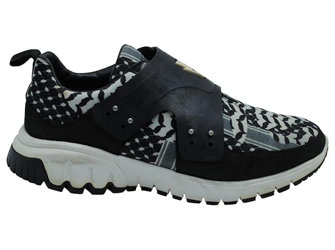 Neil Barrett Nubuck and Leather-Trimmed Printed Sneakers in Multicolor Neoprene Multiple colors Synthetic  ref.571741