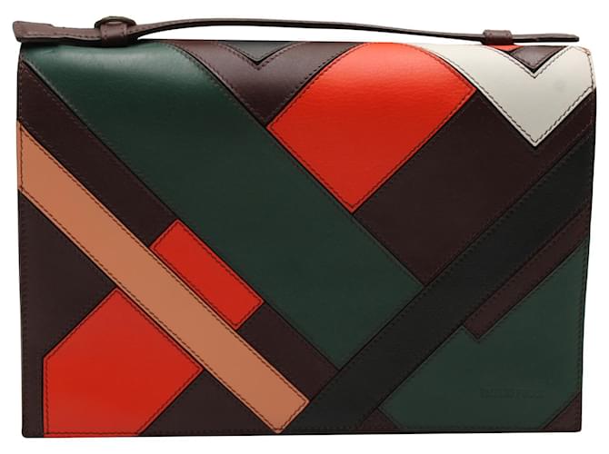 Emilio Pucci Colorblock Shoulder Bag in Multicolor Leather Multiple colors  ref.571748