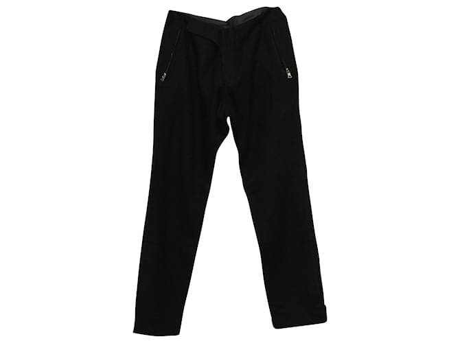 Pantaloni Prada con tasche e zip in lana nera Nero  ref.571782