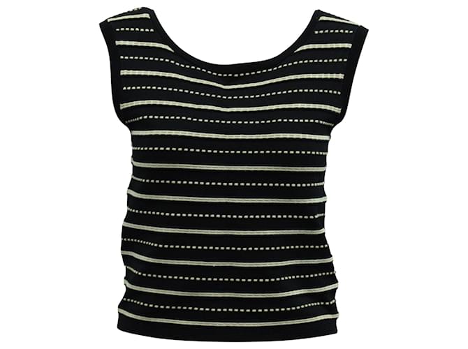 Sandro Paris Knitted Sleeveless Top in Black Viscose.  Cellulose fibre  ref.571783