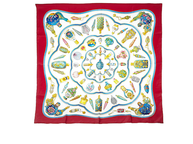 Hermès Hermes White Qu importe Le Flacon Silk Scarf Multiple colors Cloth  ref.571918