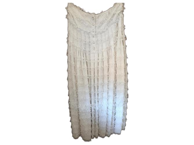 Chanel Skirts White Silk  ref.571983