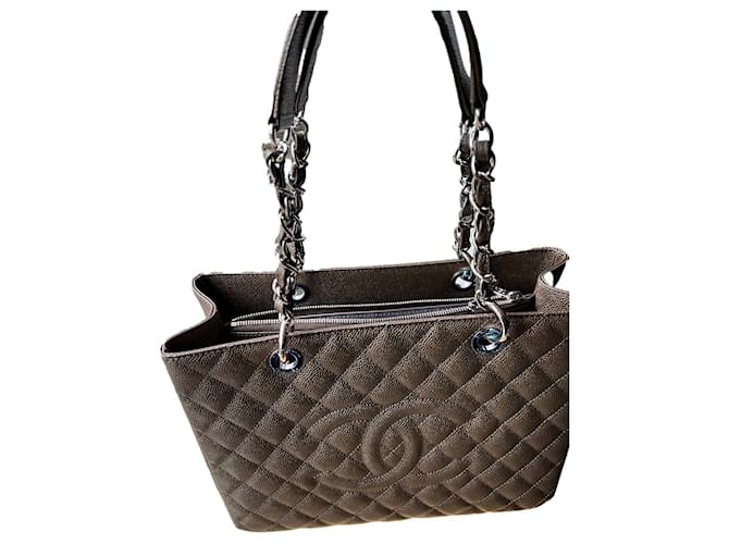 Chanel Grand Shopping Caviar GST Brown Leather  ref.572001