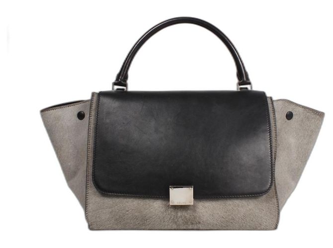 Céline Bolsa Celine Trapèze. Preto Cinza