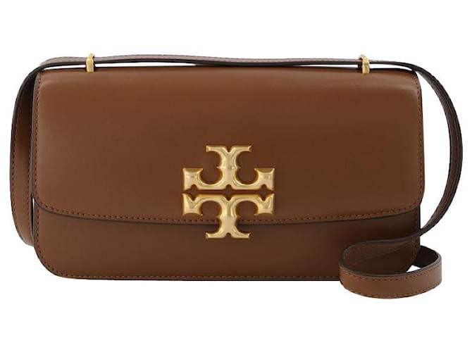 Tory Burch Eleanor Small Convertible Shoulder Bag in Brown Leather