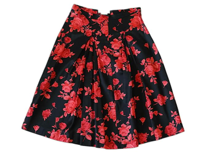 Michael Kors Skirts Black Red Cotton Rayon  ref.572160