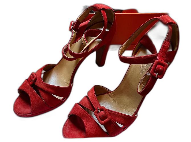 Hermès Wildlederschuhe Orange