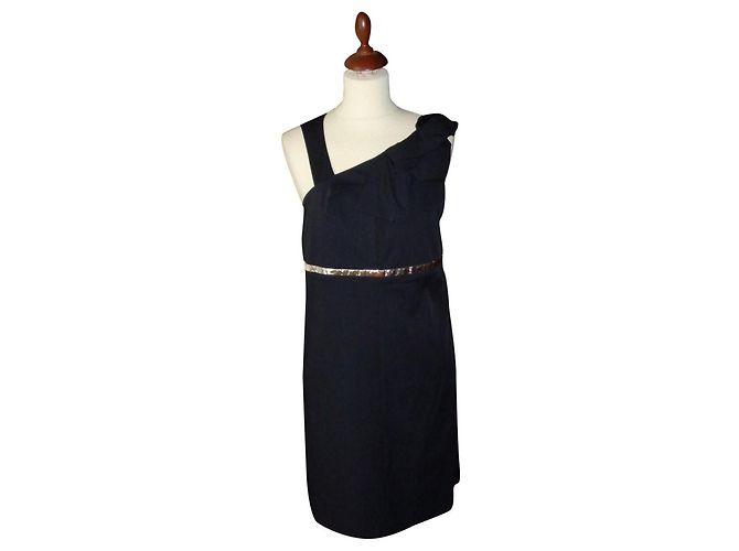 Vestido de cóctel de seda negro Chloé