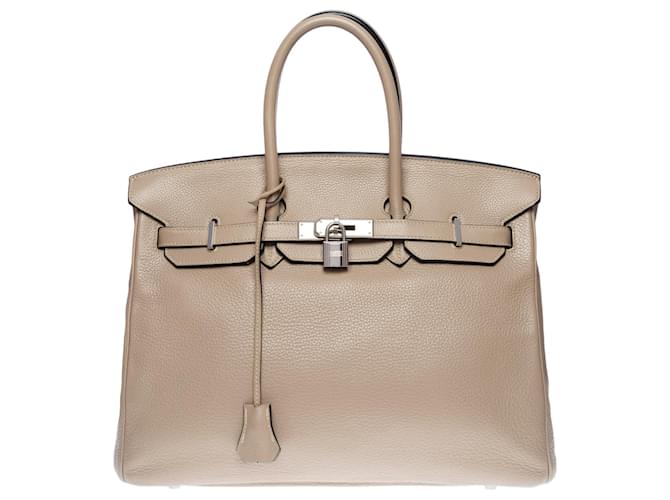 Hermès Stunning Hermes Birkin handbag 35 cm leather Togo Gray Turtledove, palladium silver metal trim Grey  ref.572201
