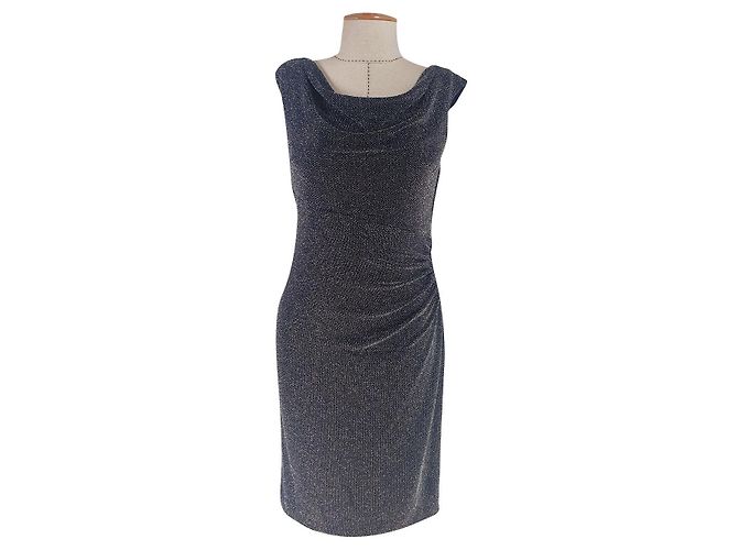 Vestido Ralph Lauren Azul Prateado Prata