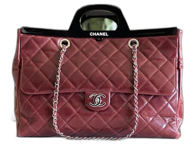 Chanel 15B Small Glazed Black CC delivery tote at 1stDibs