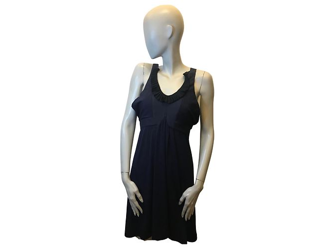 Vestido Vanessa Bruno em seda Preto Azul marinho