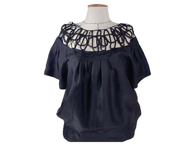 Camicetta di seta nera Designers Remix Nero