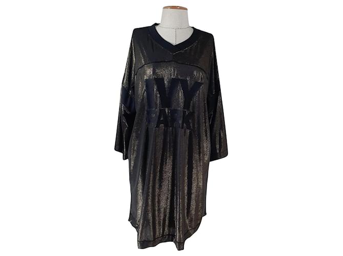Autre Marque Dresses Black Golden Polyester Elastane  ref.572391