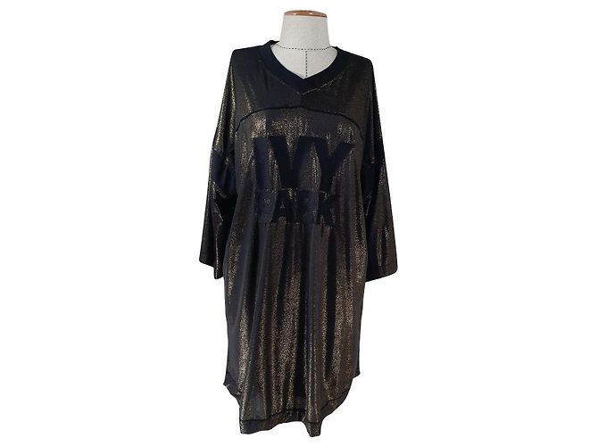 Autre Marque Ivy Park Kleid Schwarz Gold XL Golden