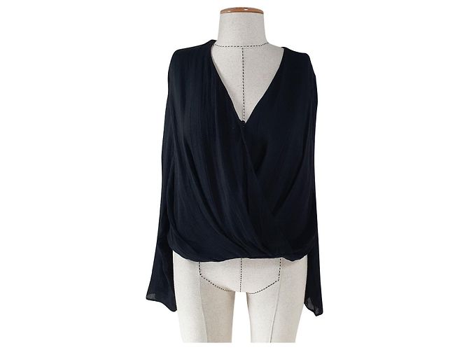 & Other Stories Schwarze Bluse aus Viskose