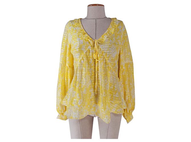 Top de seda amarillo Essentiel Antwerp