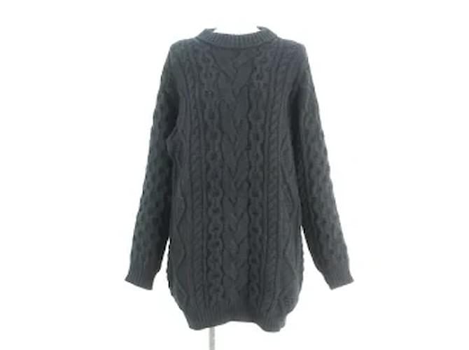 Céline *CELINE (Celine) Long-sleeved Sweater Crew Neck / Alan / Cable Knit / Oversize / Cashmere Blend Black  ref.572445