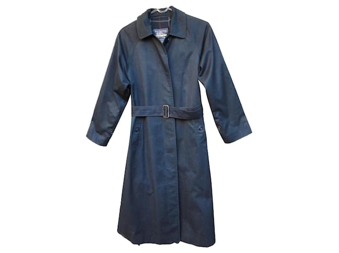 imperméable vintage  Burberry femme t 40 Coton Polyester Bleu Marine  ref.572466