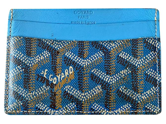 Goyard Saint Sulpice card holder Blue Cloth  ref.572481