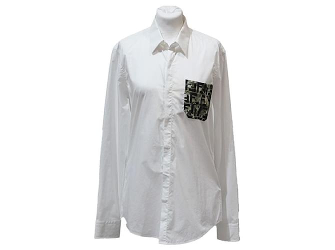 Fendi Camisetas Blanco Algodón  ref.572486