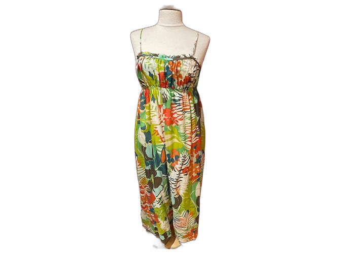 Vestido largo Bensimon de algodón multicolor