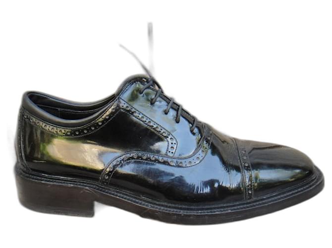 zapatos brogue gucci 43,5 Negro Charol  ref.572587