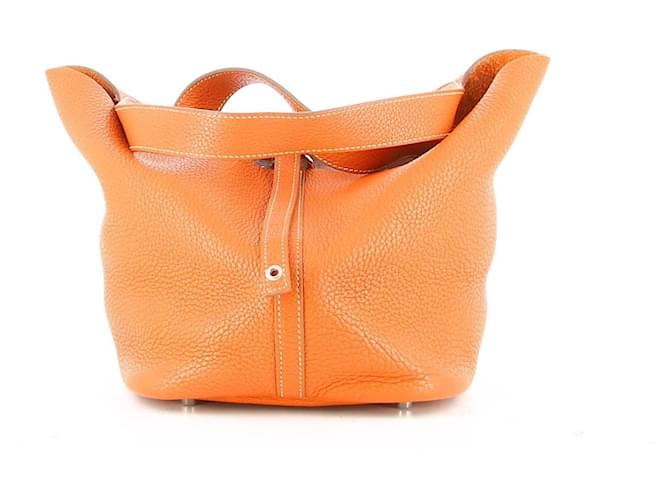 Hermès Hermes Picotin Handbag Orange Leather  ref.572594