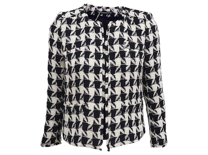New York industrie Houndstooth cotton blazer in black and white S Polyamide  ref.572644