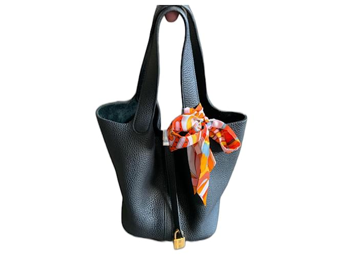 Hermès Picotin 22 Bag Black Leather  ref.572691