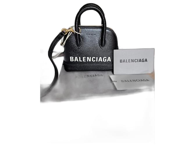 Balenciaga City-Top-Griff Mini Schwarz Leder  ref.572756