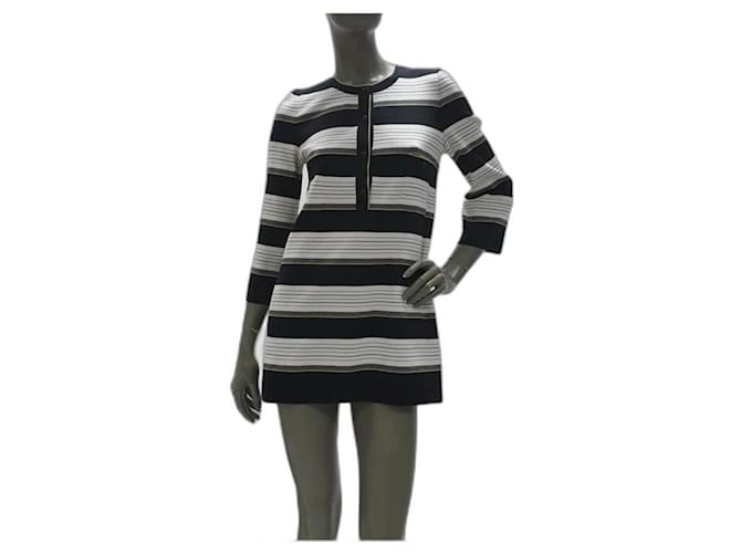 Chanel Gestreiftes Seiden-Tunika-Kleid Freizeitkleid Mehrfarben  ref.572901