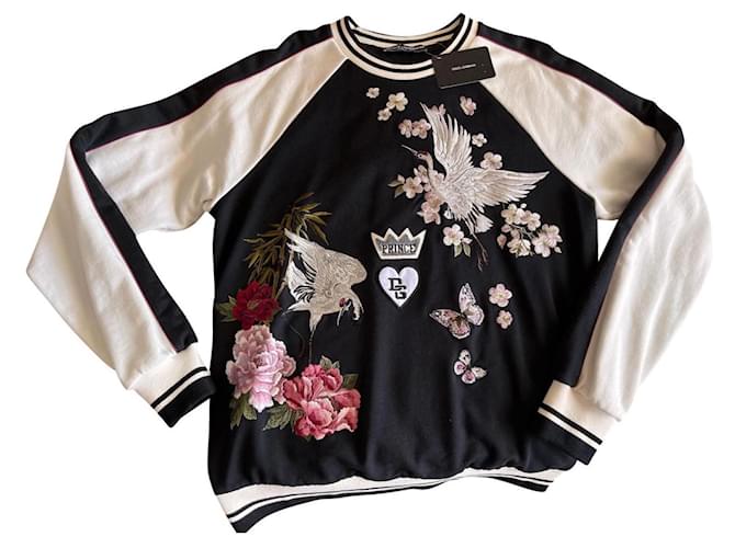 Dolce & Gabbana sweater Black White Cotton  ref.572908