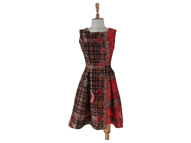 Vestido Rene Derhy de algodón y poliéster multicolor