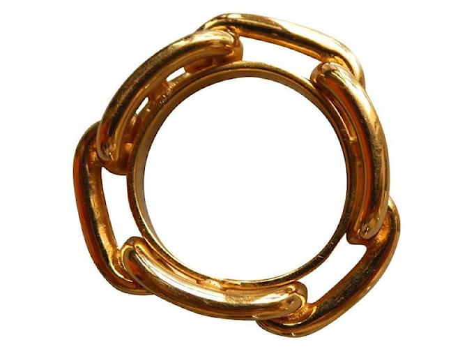 gold plated hermès regate scarf ring Gold hardware Steel  ref.573033
