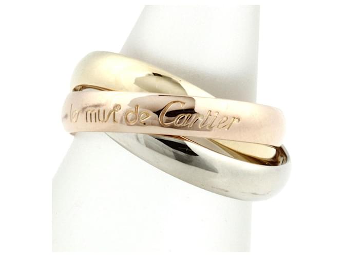 Used] CARTIER Trinity Ring Triple Three Color Gold Ring K18YG
