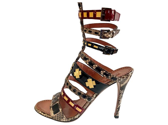 Sandali Alaïa multicolore in pelle