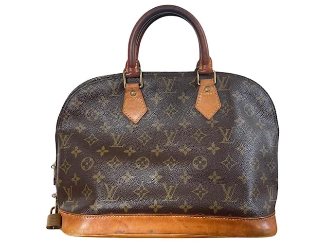 Alma Louis Vuitton Handbags Brown Cloth  ref.573155