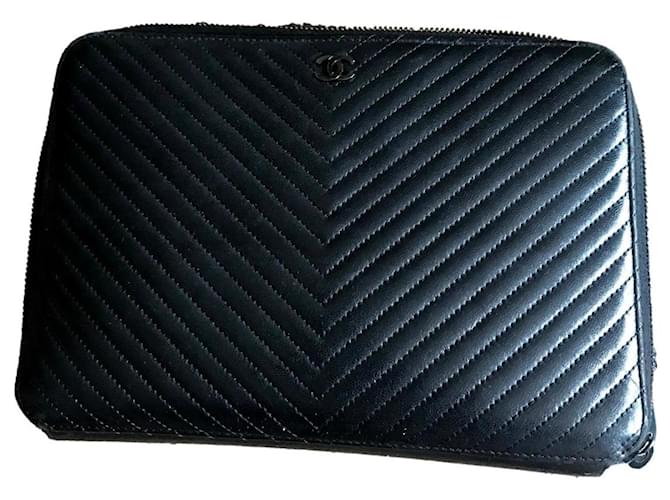 Chanel Wallets Black Leather  ref.573197